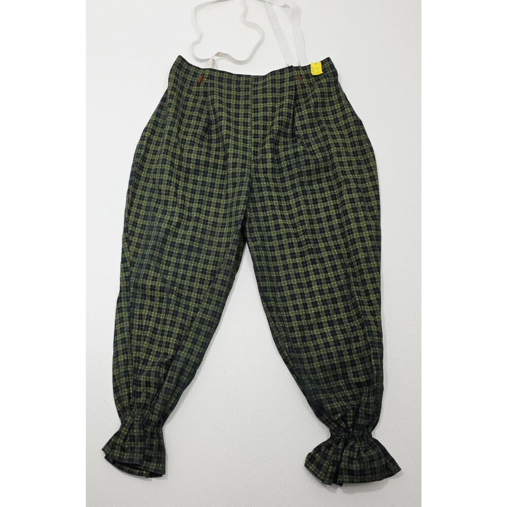 Handmade Denim Green Black Plaid Knickers Breeches Clown Pirate Halloween 38x43